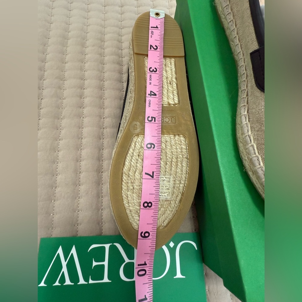 J. Crew Made-in-Spain loafer espadrilles in linen blend and leather style# CA013 - Picture 7 of 12